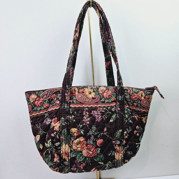 2 Piece Vintage 1993 Vera Bradley Tote Handbag AND Make-up Bag in Wildwood, EUC - Picture 5 of 13